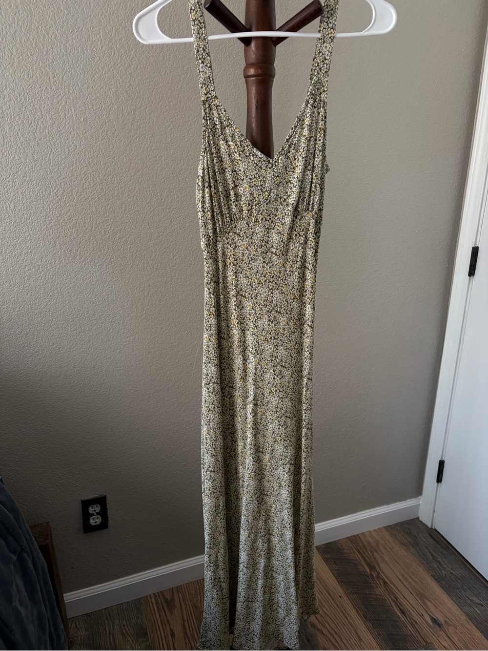 Floral Slip Maxi Dress in Yellow and Cream